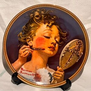 Norman Rockwell Collector Plate making believe at the mirror plate number #536 I